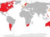 Map showing legality of cartoon child pornography. Red = Illegal, Orange = Unclear or under change, Grey = no data