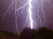 A return stroke, cloud-to-ground lightning strike.