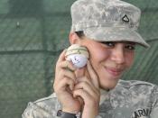 Young GI models a 'stress ball' at Guantanamo. :Original caption: :