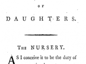 First page of Mary Wollstonecraft, Thoughts on the Education of Daughters, London: Printed by J. Johnson, 1787.