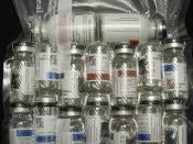 Numerous vials of injectable anabolic steroids, which have been listed as banned in the NFL banned substances policy.