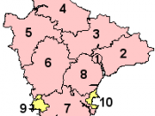 Map of Devon's eight shire districts and two unitary authorities. 1-8 are administered by Devon County Council, but 9 and 10 are the unitary authority areas of Plymouth and Torbay, which are self-governed on local issues; they are considered part of the c