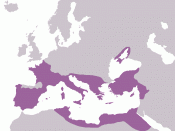 The territorial development of the Roman Empire (not including the Republic era).