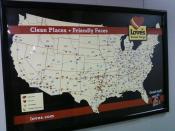 English: Love's Travel Stop map at a store in Erick, Oklahoma.