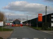 English: TNT Network Logistics centre Situated on a former airfield east of the A140 Norwich Road at Mendlesham, this industrial estate is one of 18 locations throughout the UK for TNT's logistics operations.