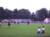 English: Elgin Highland Games Tossing the caber at Elgin Highland Games, held annually on Morriston Playing Field.