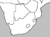 English: A map of Southern Africa Afrikaans: 'n Kaart van Suider-Afrika