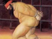 Fernando Botero, Abu Ghraib, 2005, oil on canvas. Botero painted the abuses of Abu Ghraib between 2004 and 2005 as a permanent accusation
