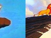 Comparison of Kimba the White Lion and The Lion King on Pride Rock. Left: Panja, right: Mufasa.