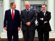 Göran Persson (in the middle) with George W. Bush and Romano Prodi in Gothenburg, June 14, 2001.