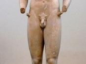 Funerary kouros statue (about 510-500 B.C.)