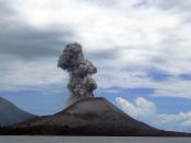 Krakatoa or Krakatau or Krakatao is a volcanic island in the Sunda Strait between Java and Sumatra in Indonesia (http://en.wikipedia.org/wiki/Krakatoa).