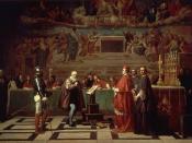 A 19th century depiction of Galileo before the Holy Office, by Joseph-Nicolas Robert-Fleury