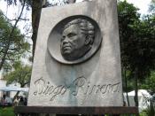 Español: Bajorrelieve en memoria de Diego Rivera en la Plaza de San Jacinto, México, D. F.