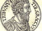 English: Tiberius Sempronius Gracchus was a Roman politician of the 2nd century BC and brother of Gaius Gracchus.