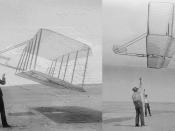 Photo edit of 1901 (left) and 1902 (right) Wright Brothers gliders