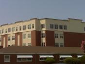 English: A picture of the new nursing home in Crisfield, Maryland (the large building in the rear), with the older nursing home standing in front of it.