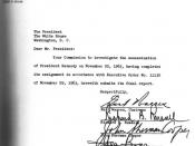 English: Cover letter of the Warren commission Scanned from 1964 printing of the Warren Commission report.