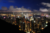 English: victoria peak panorama hong kong kowloon night 2011 dusk