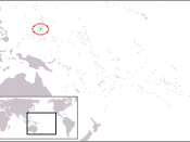 The location of Guam in the western North Pacific Ocean