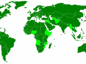 English: dark green - IMF members; light green - IMF members not accepting obligations of Article VIII, Sections 2, 3, and 4 of the Articles of Agreement.