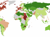 Government debt as percentage of GDP globally. (2009 estimates)