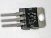English: A LM7812 three pin 12 VDC voltage regulator integrated circuit.
