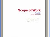 Scope of Work template - Cover Sheet