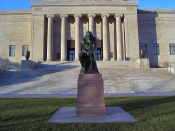 The Thinker on the south lawn of the Nelson-Atkins Museum of Art in Kansas City, Missouri, United States