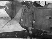 Hester with airplane, 1917