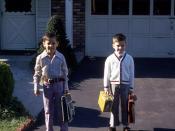 Tommy and John Joyce on their first day of school