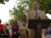 Sen. Tom Harkin speaks at a rally held by the Coalition for the Advancement of Stem Cell Research.