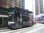 Tram with Revlon advertising in Hong Kong, June 2007