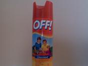 English: OFF insect repellant spray.