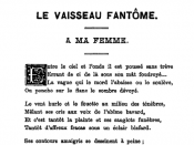 English: First stanzas of 'Le Vaisseau fantôme' (