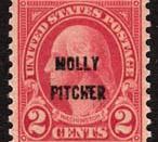 English: George Washington 2 cent stamp, over printed 