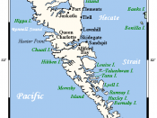 Queen Charlotte Islands Map; Gwaii Haanas is at the southern end