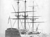 HMS Victory, photographed at Portsmouth in 1884. Suomi: Linjalaiva HMS Victory vuonna 1884. Русский: Трёхпалубный парусный линейный корабль