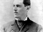 Albumen Cabinet Card of Woodrow Wilson head and shoulders portrait, facing left