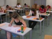 Students taking a test at the University of Vienna at the end of the summer term 2005 (Saturday, June 25, 2005).