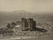 General view of Temple and Enclosure of Marttand (the Sun), at Bhawan, ca. 490–555; the colonnade ca. 693–729. Surya Mandir at Martand, Jammu & Kashmir, India, photographed by John Burke, 1868.