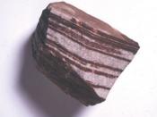 Sedimentary sandstone with iron oxide bands
