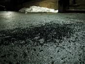 Shattered glass marks the spot where a parked vehicle was broken into, this type of theft is referred to as 