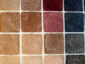 Swatches of carpet of tufted construction