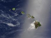 Satellite view of Hawaii archipellago (USA). Français : Vue satellite de l'archipel d'Hawaï (États-Unis).