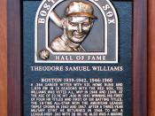 English: Ted Williams in the Boston Red Sox Hall of Fame at Fenway Park, Boston Français : Plaque de Ted Williams au temple de la renommée des Red Sox de Boston au Fenway Park, Boston