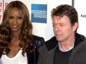 English: Iman and David Bowie at the 2009 Tribeca Film Festival premiere of Moon.