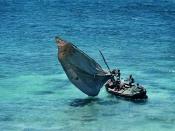 Traditional fishing boat in Mozambique.