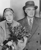 Clare Boothe Luce, U.S. ambassador to Italy, and husband, publisher Henry Luce, arriving at Idelwild Airport, New York, New York / World Telegram & Sun photo by Phil Stanziola.