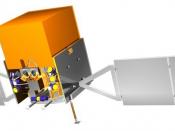 Mockup drawing of GLAST satellite by principle manufacturer